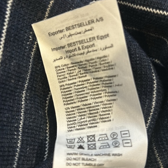 Men’s Jack & Jones Jcolope knit crew neck. Navy and white stripe. Xxl. NWT - Picture 10 of 10